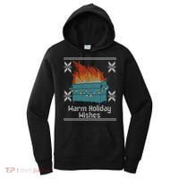 Funny Ugly Christmas Warm Holiday Wishes Dumpster Fire Gift Women's Hoodie thumb 0