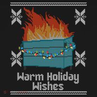 Funny Ugly Christmas Warm Holiday Wishes Dumpster Fire Gift Women's Hoodie thumb 2