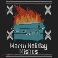 Funny Ugly Christmas Warm Holiday Wishes Dumpster Fire Gift Golf Towel thumb 3