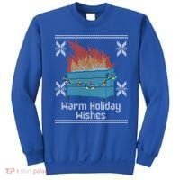 Funny Ugly Christmas Warm Holiday Wishes Dumpster Fire Gift Sweatshirt thumb 0