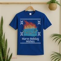 Funny Ugly Christmas Warm Holiday Wishes Dumpster Fire Gift T-Shirt thumb 2