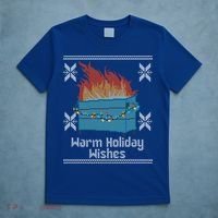 Funny Ugly Christmas Warm Holiday Wishes Dumpster Fire Gift T-Shirt thumb 5