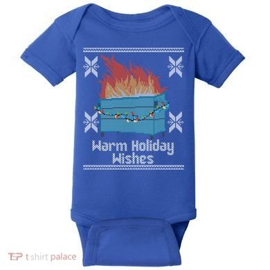 Funny Ugly Christmas Warm Holiday Wishes Dumpster Fire Gift Baby Bodysuit