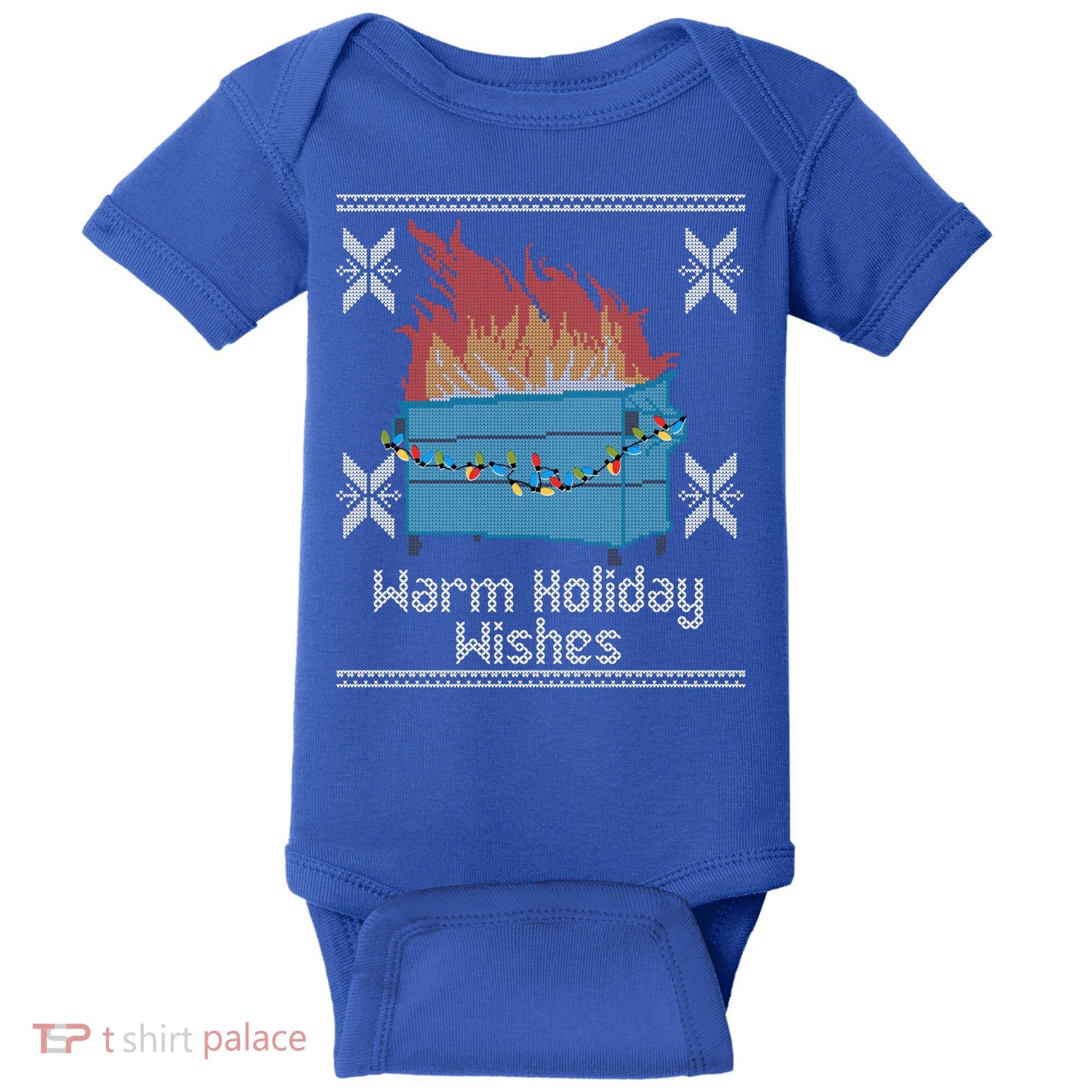Funny Ugly Christmas Warm Holiday Wishes Dumpster Fire Gift Baby Bodysuit