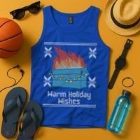 Funny Ugly Christmas Warm Holiday Wishes Dumpster Fire Gift Tank Top thumb 4