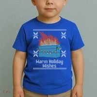 Funny Ugly Christmas Warm Holiday Wishes Dumpster Fire Gift Toddler T-Shirt thumb 2
