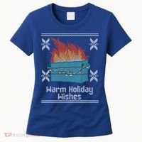 Funny Ugly Christmas Warm Holiday Wishes Dumpster Fire Gift Women's T-Shirt thumb 0