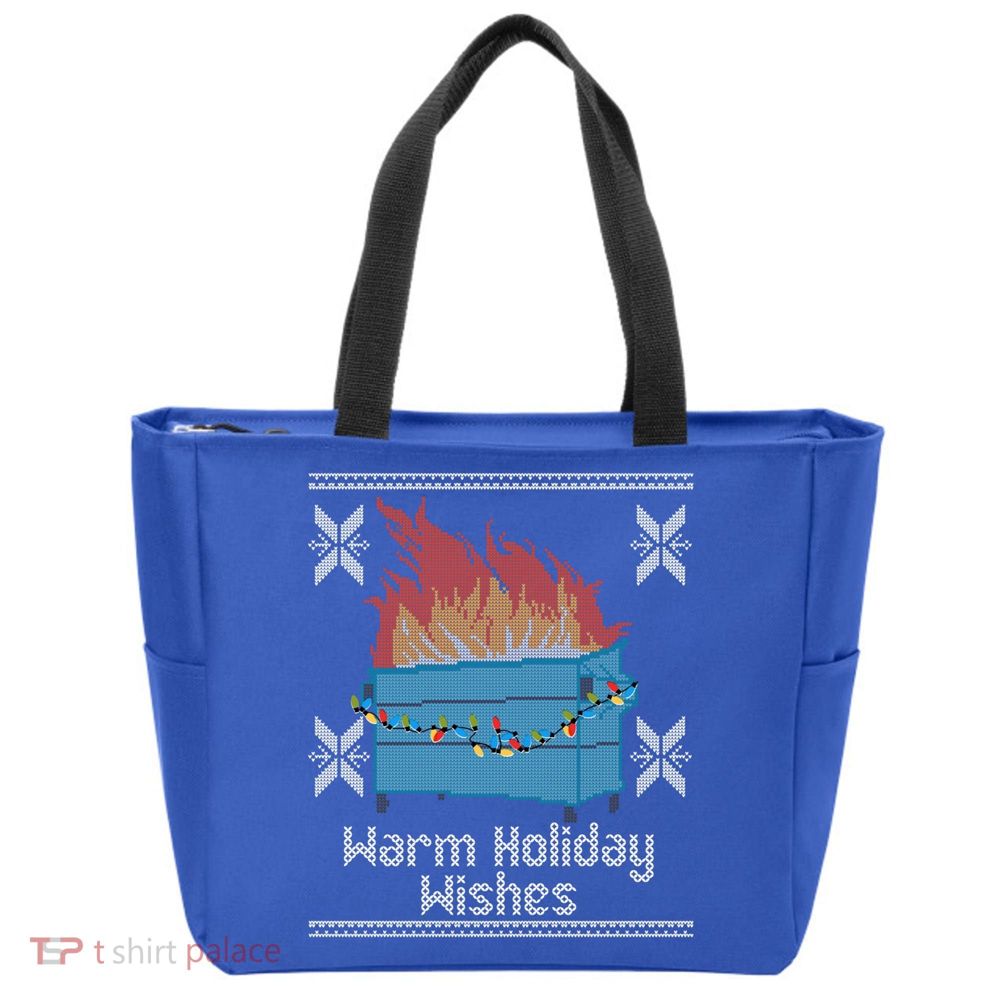 Funny Ugly Christmas Warm Holiday Wishes Dumpster Fire Gift Tote Bag