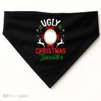 Funny Ugly Christmas Sweater With Mirror USA-Made Doggie Bandana thumb 0