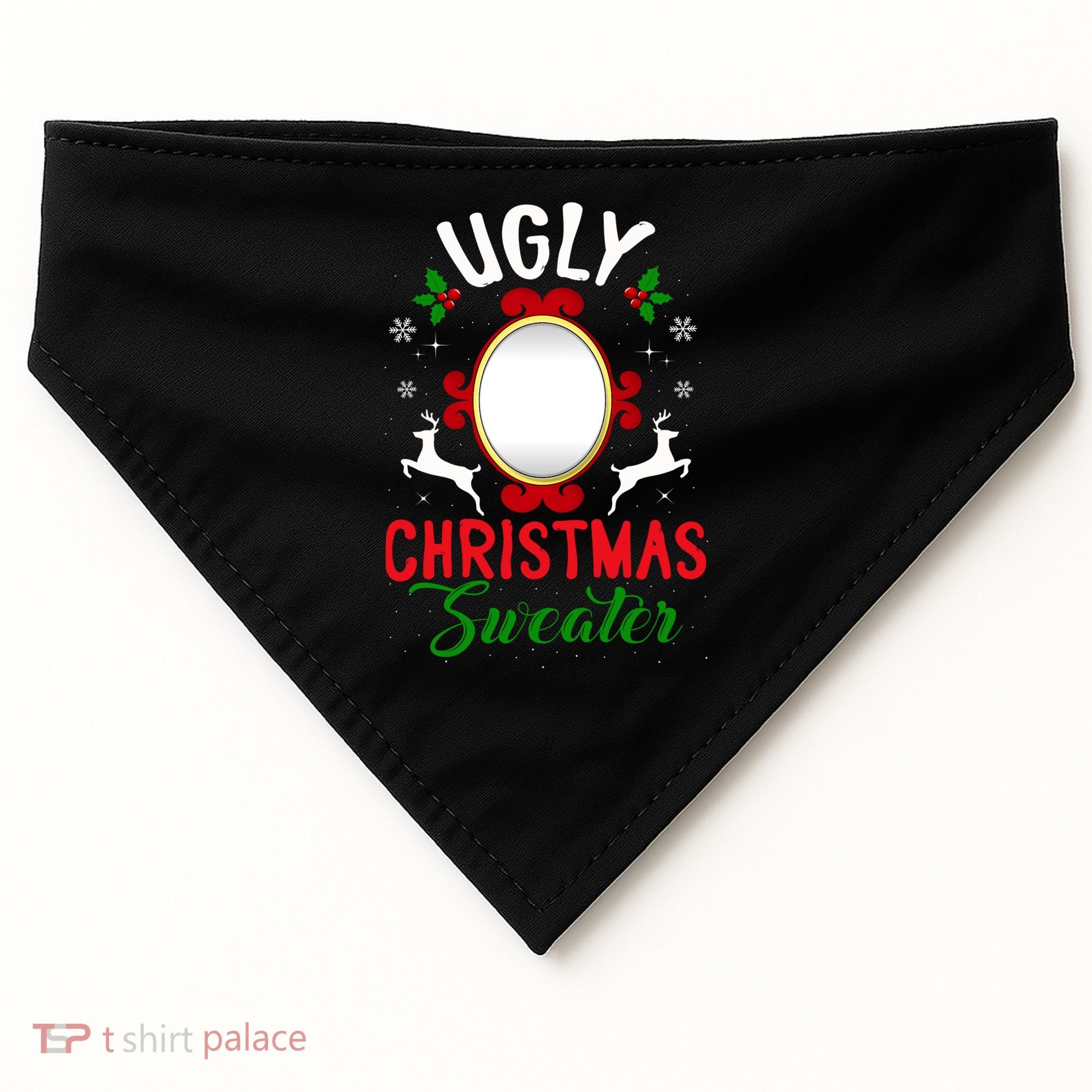 Funny Ugly Christmas Sweater With Mirror USA-Made Doggie Bandana
