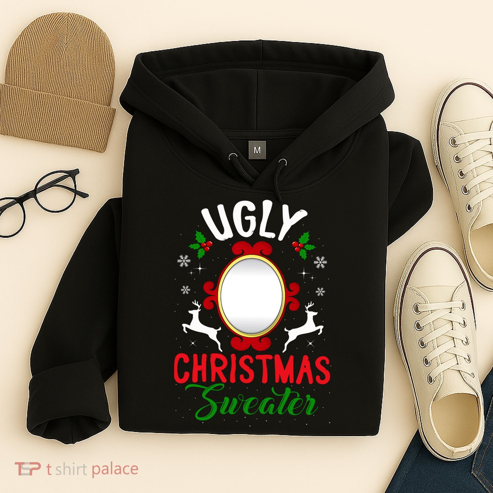 Funny Ugly Christmas Sweater With Mirror Hoodie