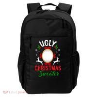 Funny Ugly Christmas Sweater With Mirror Backpack thumb 0