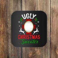 Funny Ugly Christmas Sweater With Mirror Coaster thumb 0