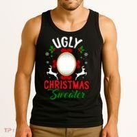 Funny Ugly Christmas Sweater With Mirror Tank Top thumb 3