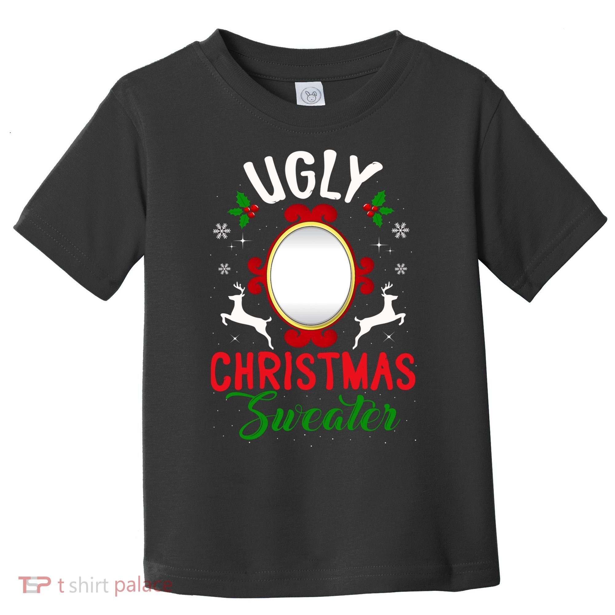 Funny Ugly Christmas Sweater With Mirror Toddler T-Shirt