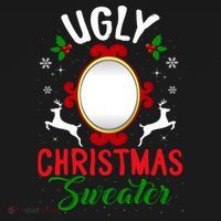 Funny Ugly Christmas Sweater With Mirror Visor thumb 3