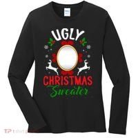 Funny Ugly Christmas Sweater With Mirror Women's Long Sleeve Shirt thumb 0