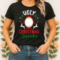 Funny Ugly Christmas Sweater With Mirror Women's T-Shirt thumb 2