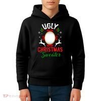 Funny Ugly Christmas Sweater With Mirror Kids Hoodie thumb 4