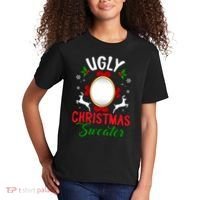 Funny Ugly Christmas Sweater With Mirror Kids T-Shirt thumb 2