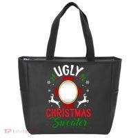 Funny Ugly Christmas Sweater With Mirror Tote Bag thumb 0