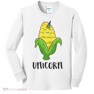 Funny Uni Corn Unicorn Corn Lovers Corn Farmer Kids Long Sleeve Shirt
