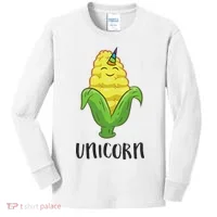 Funny Uni Corn Unicorn Corn Lovers Corn Farmer Kids Long Sleeve Shirt thumb 0