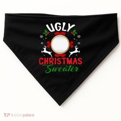 Funny Ugly Christmas Sweater With Mirror USA-Made Doggie Bandana