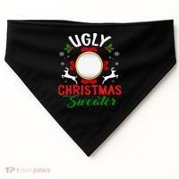 Funny Ugly Christmas Sweater With Mirror USA-Made Doggie Bandana thumb 0