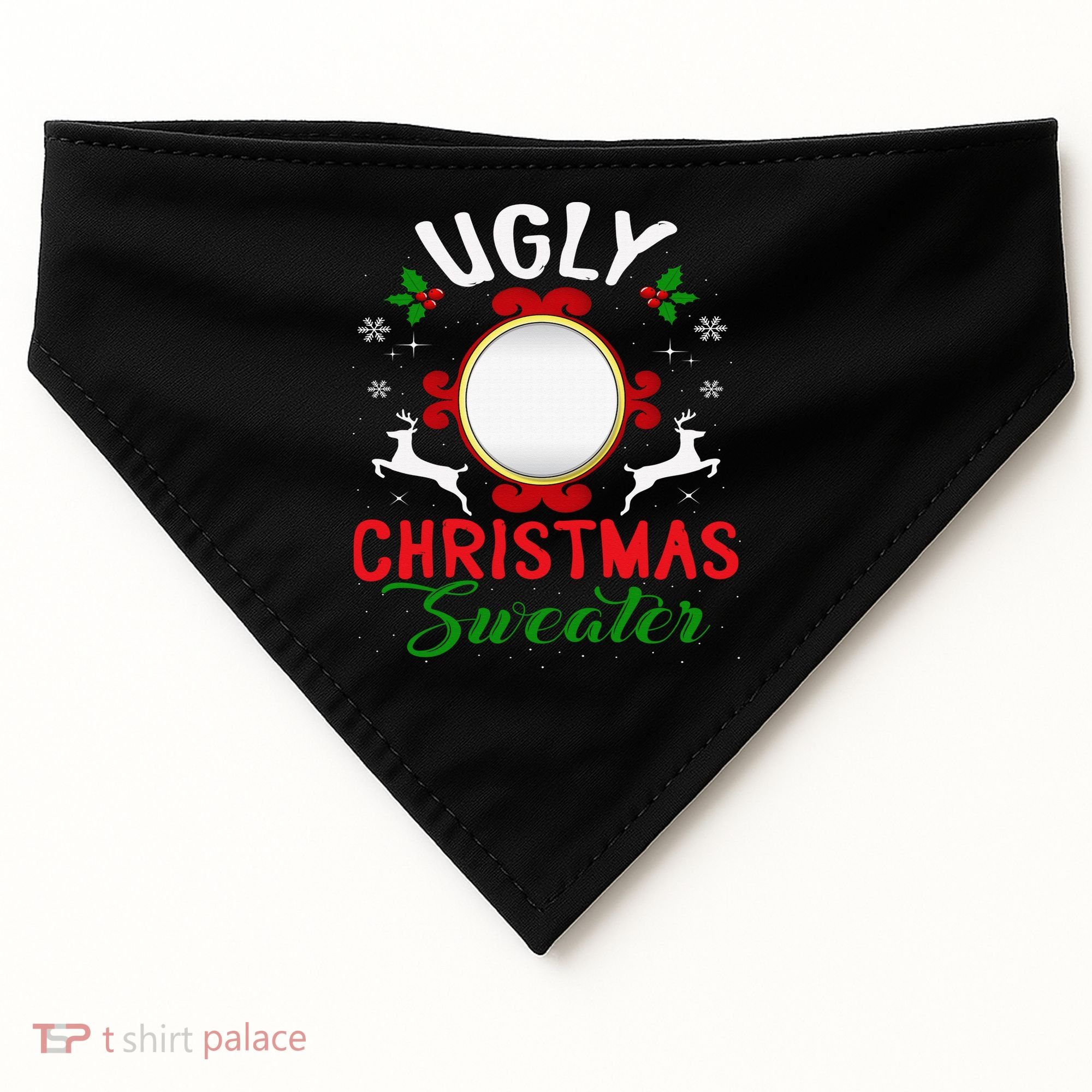 Funny Ugly Christmas Sweater With Mirror USA-Made Doggie Bandana
