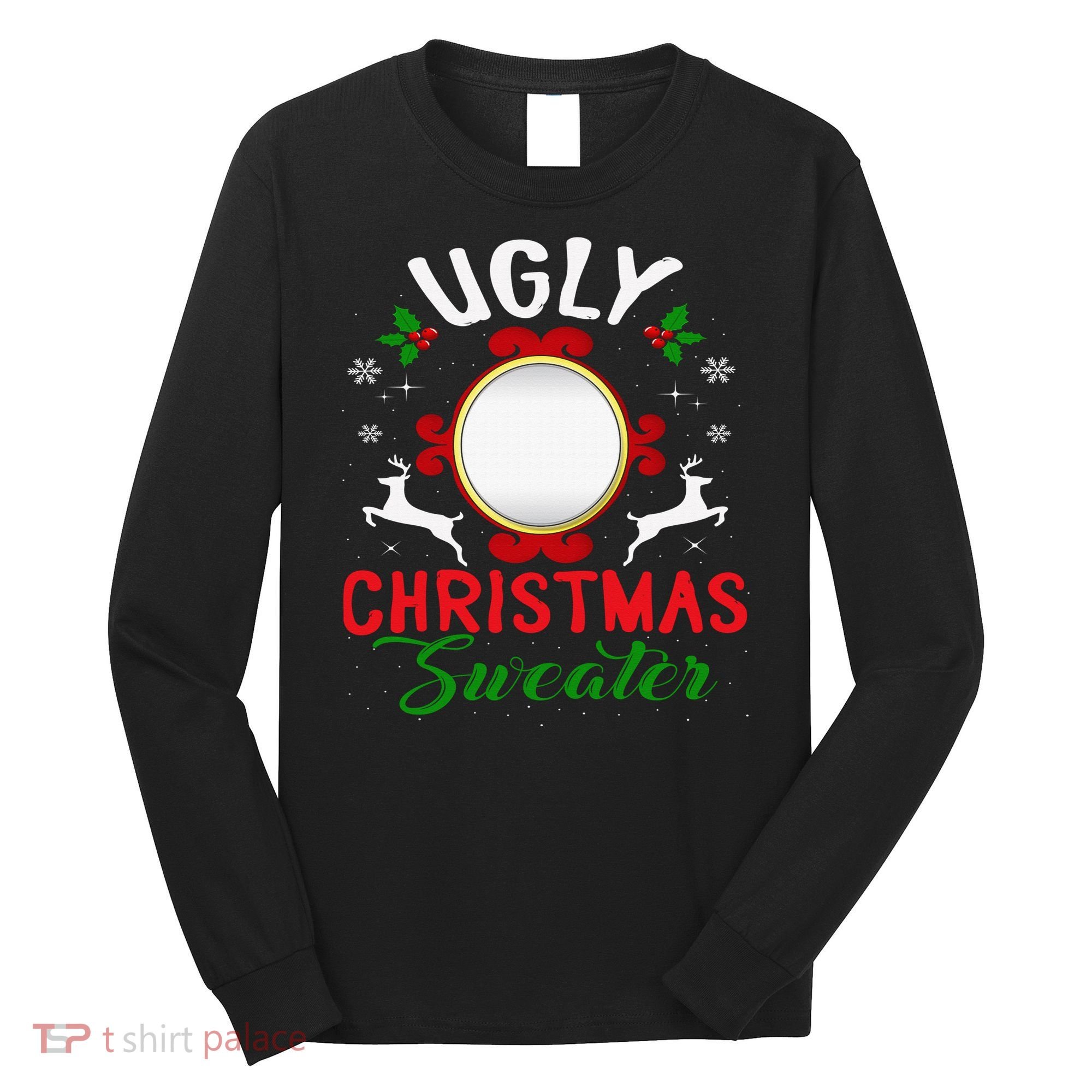 Funny Ugly Christmas Sweater With Mirror Long Sleeve Shirt
