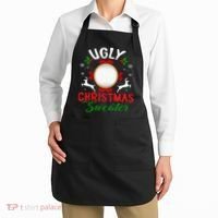 Funny Ugly Christmas Sweater With Mirror Apron thumb 2