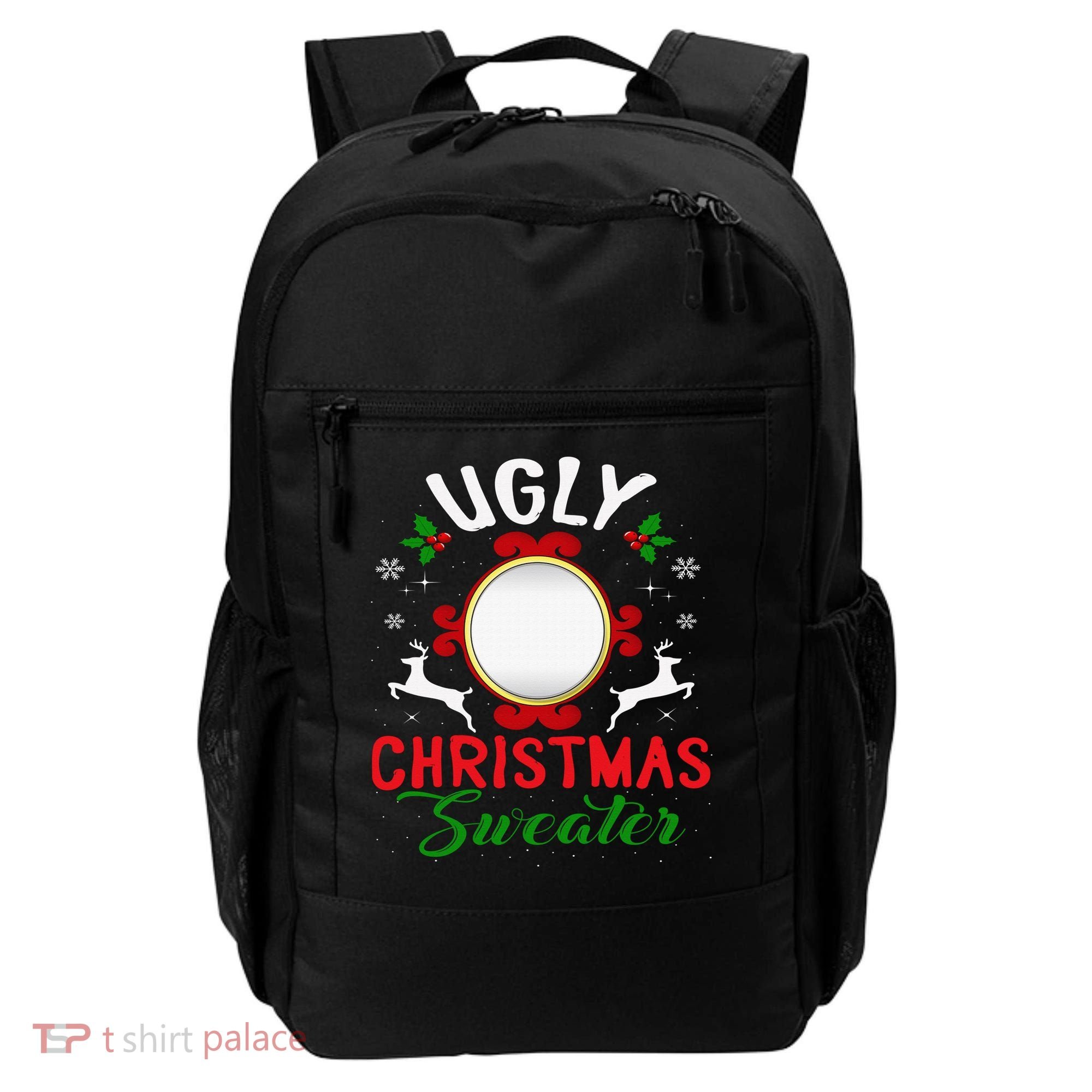 Funny Ugly Christmas Sweater With Mirror Backpack