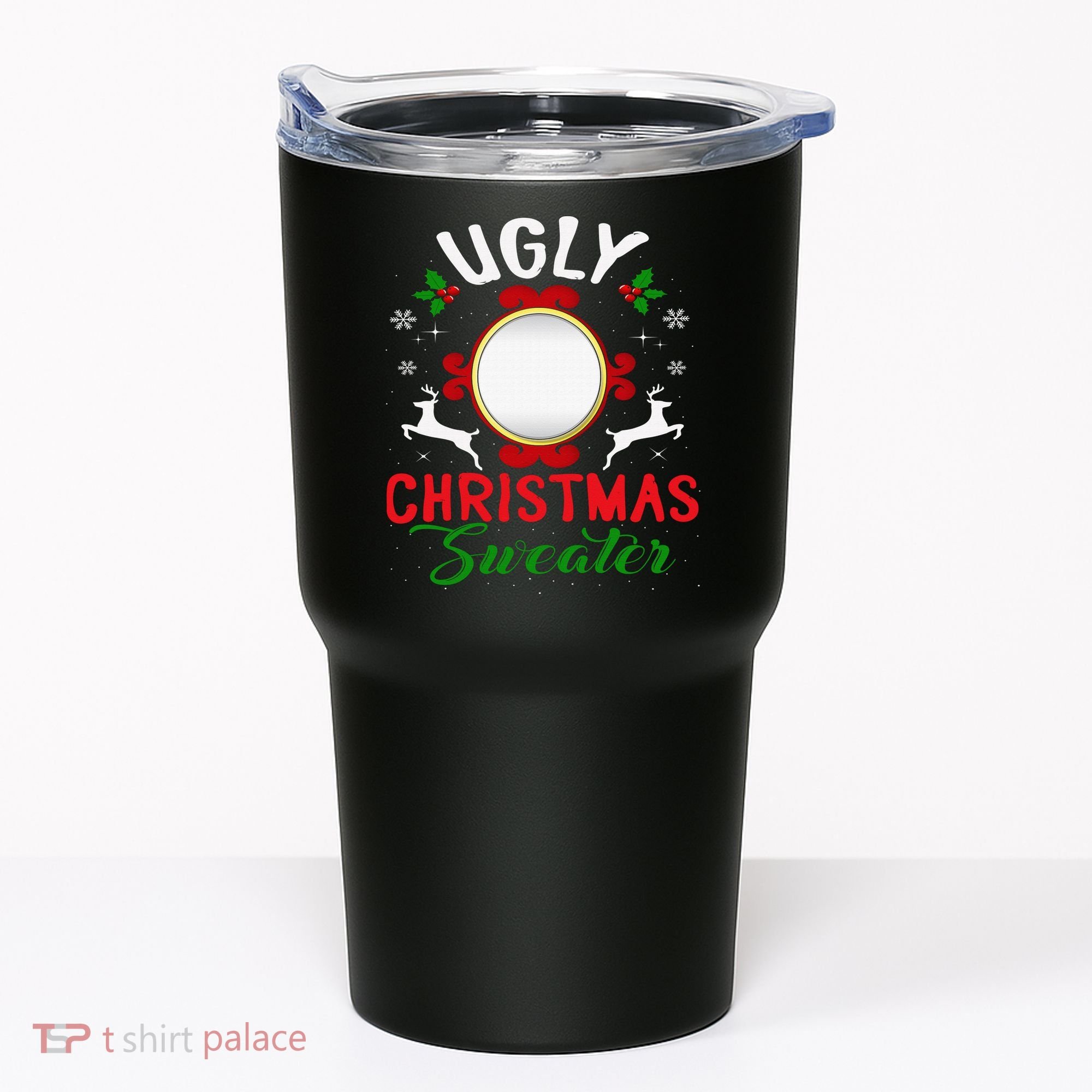 Funny Ugly Christmas Sweater With Mirror Tumbler