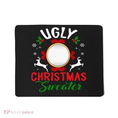 Funny Ugly Christmas Sweater With Mirror Mousepad