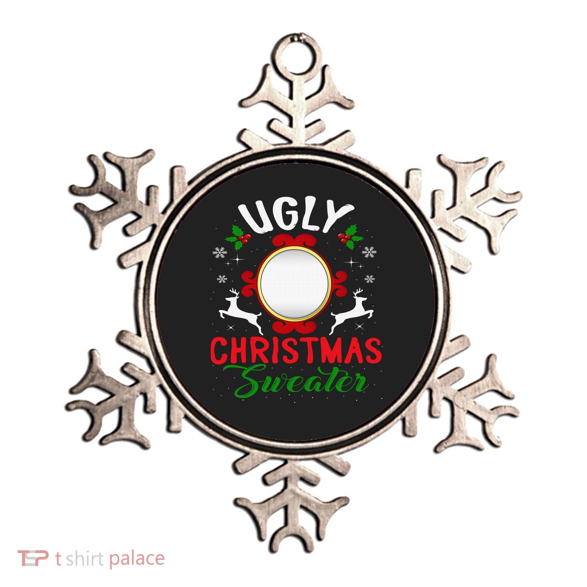 Funny Ugly Christmas Sweater With Mirror Ornament