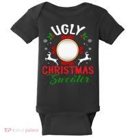 Funny Ugly Christmas Sweater With Mirror Baby Bodysuit thumb 0