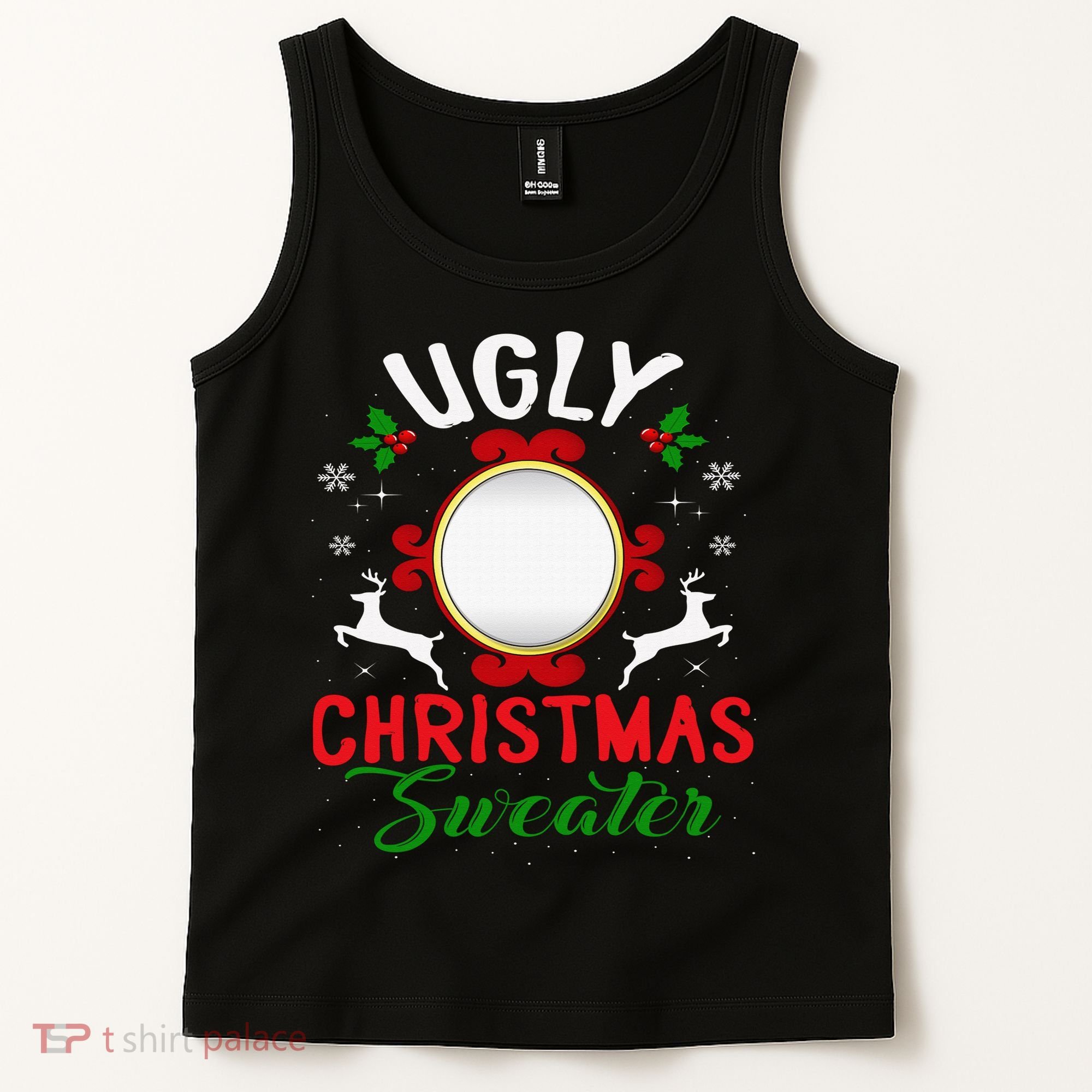 Funny Ugly Christmas Sweater With Mirror Tank Top