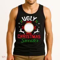 Funny Ugly Christmas Sweater With Mirror Tank Top thumb 3