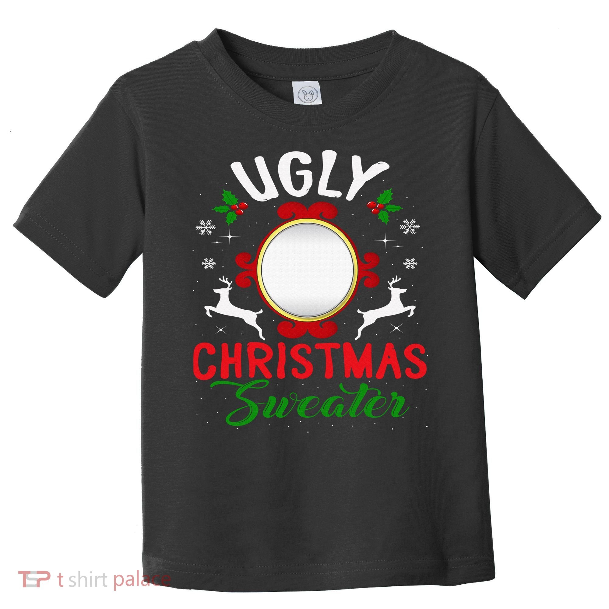 Funny Ugly Christmas Sweater With Mirror Toddler T-Shirt