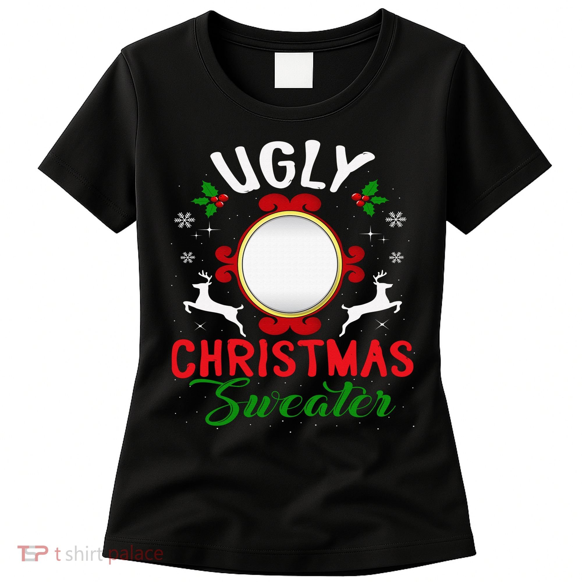 Funny Ugly Christmas Sweater With Mirror Women's T-Shirt