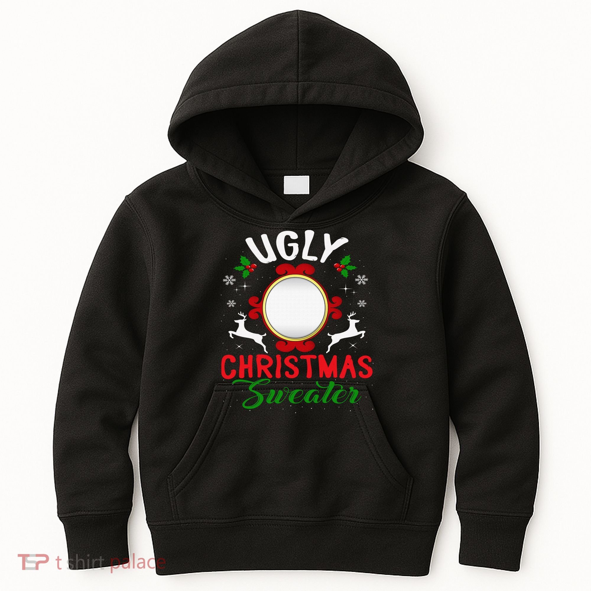 Funny Ugly Christmas Sweater With Mirror Kids Hoodie