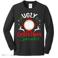 Funny Ugly Christmas Sweater With Mirror Kids Long Sleeve Shirt thumb 0