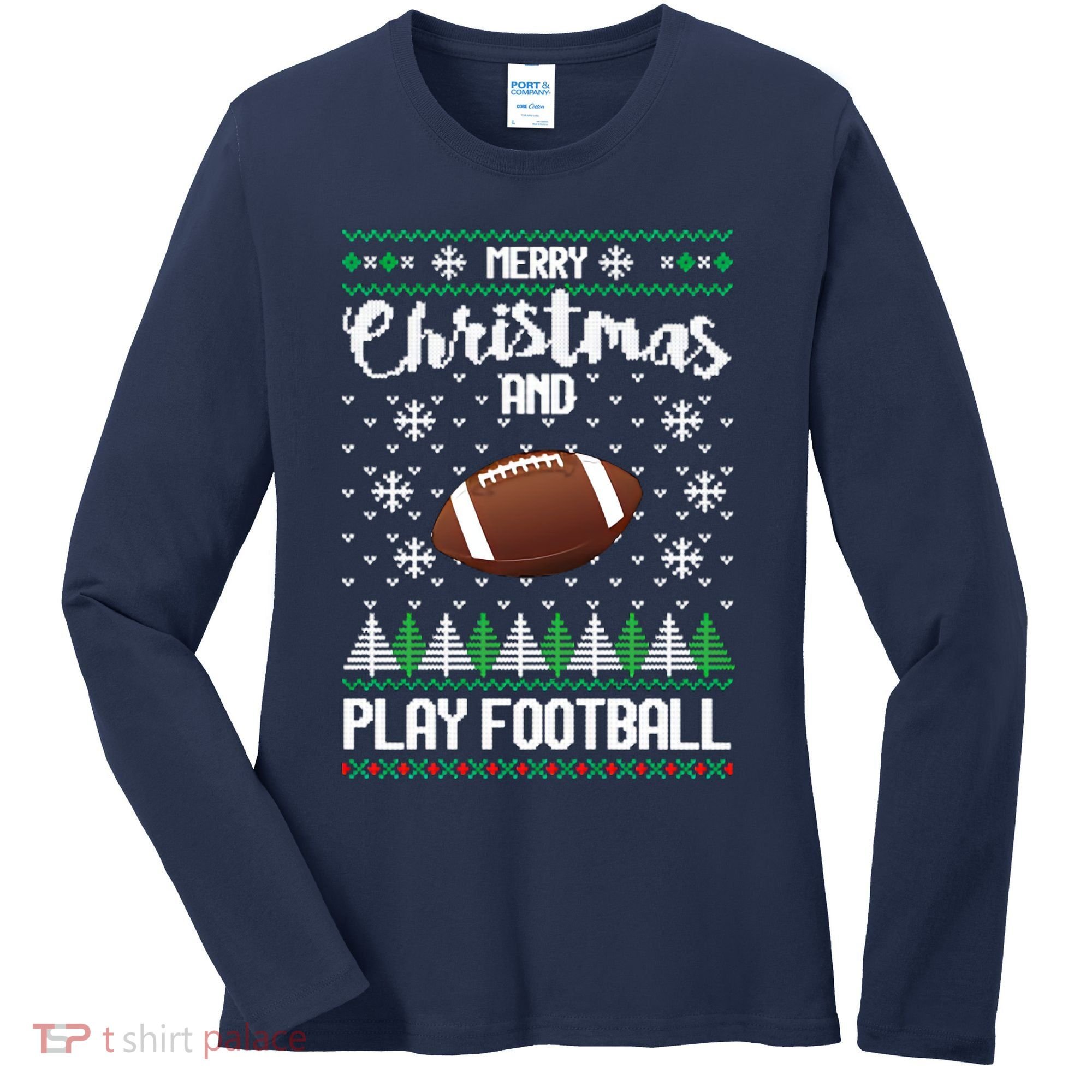 Football Ugly Christmas Women's Long Sleeve Shirt