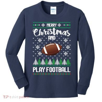 Football Ugly Christmas Kids Long Sleeve Shirt