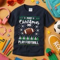Football Ugly Christmas Kids T-Shirt thumb 3