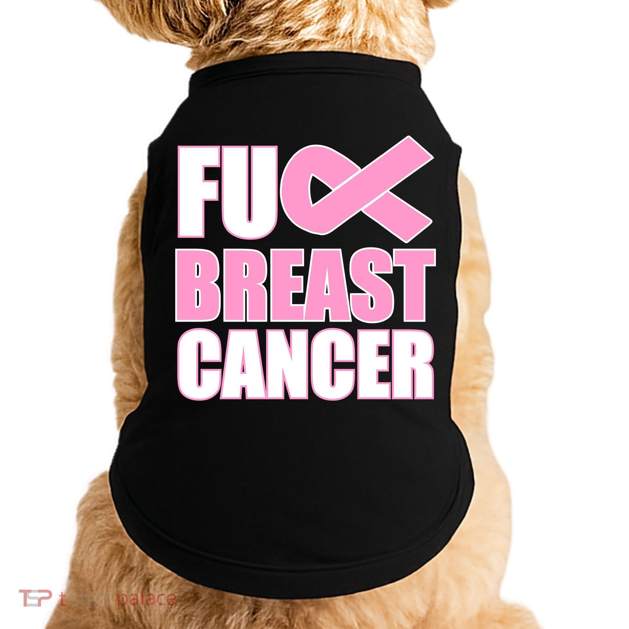 Fuck Breast Cancer Fight Logo Doggie Tank
