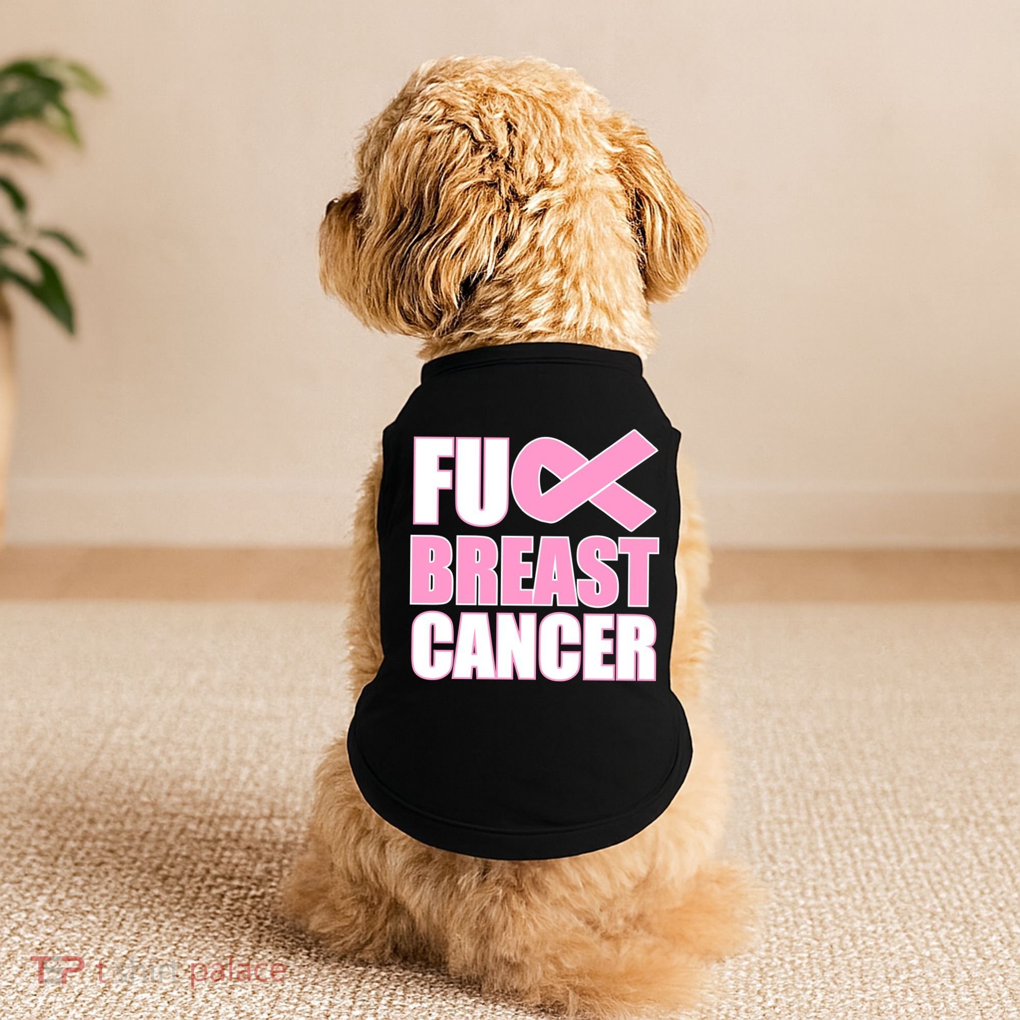 Fuck Breast Cancer Fight Logo Doggie Tank