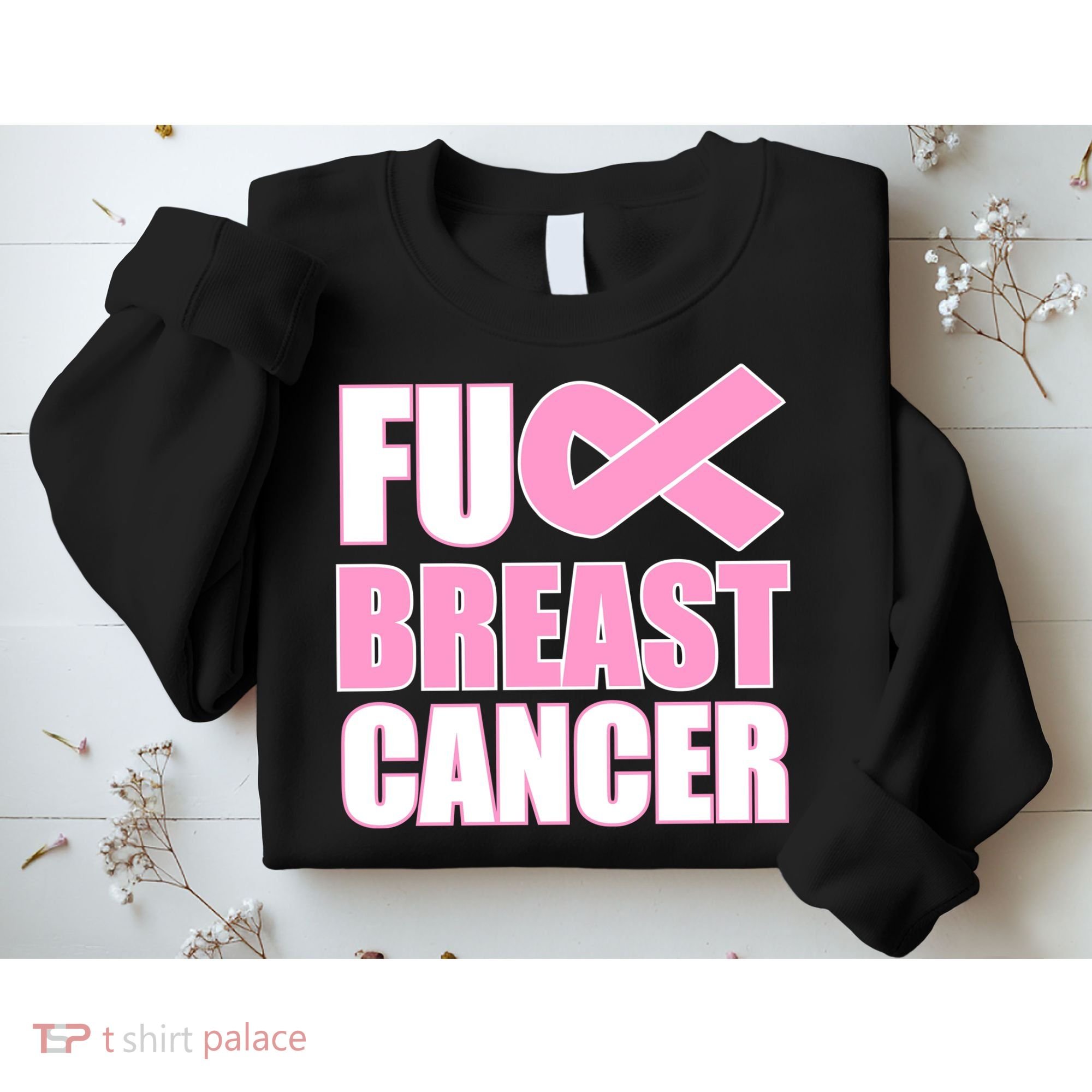 Fuck Breast Cancer Fight Logo Sweatshirt