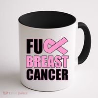 Fuck Breast Cancer Fight Logo Coffee Mug thumb 1
